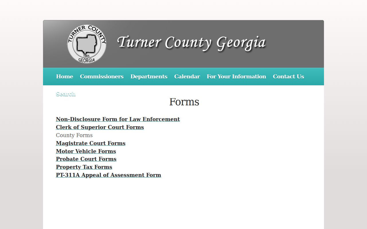 Turner County civil docket official forms directory