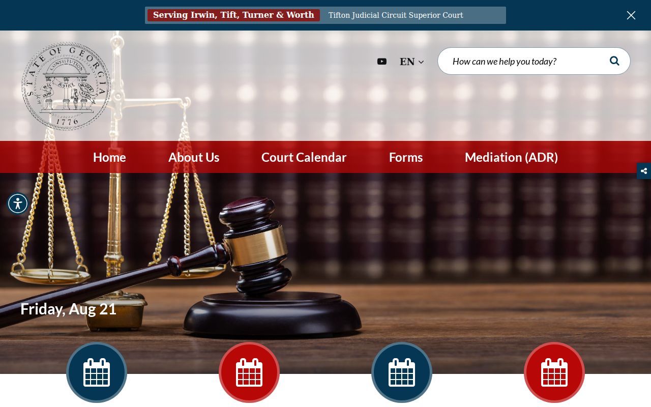 Turner County court calendar Tifton Judicial Circuit source